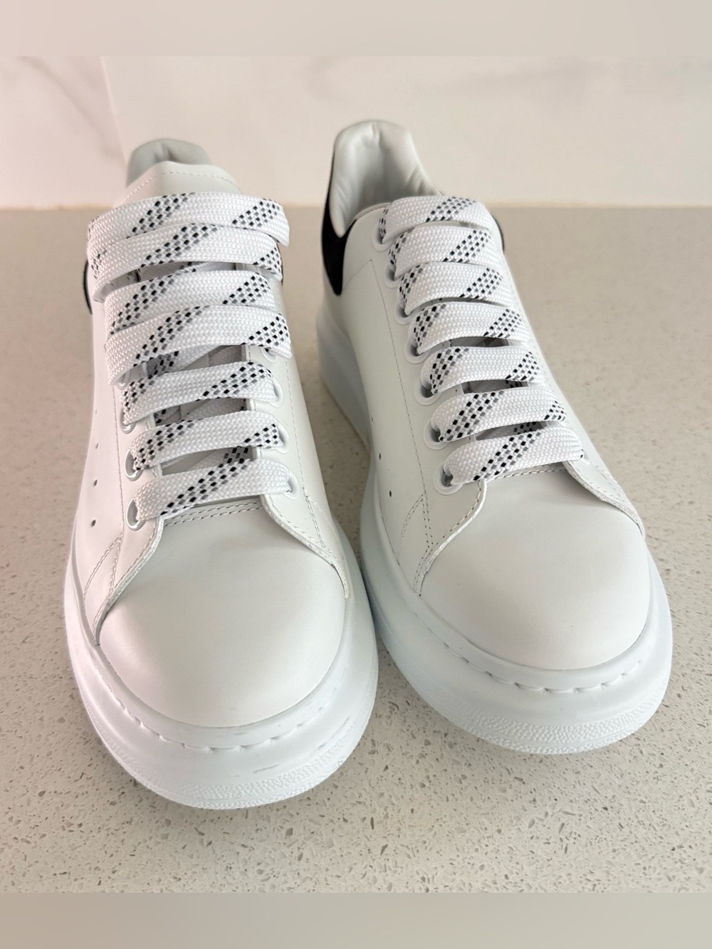 Alexander McQueen White Leather Low-Top Sneakers